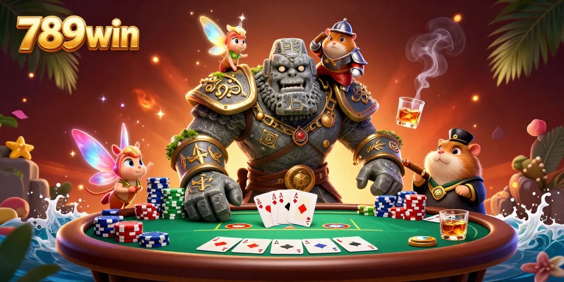 Experience the excitement of 789win with vibrant poker scenes and engaging game elements.