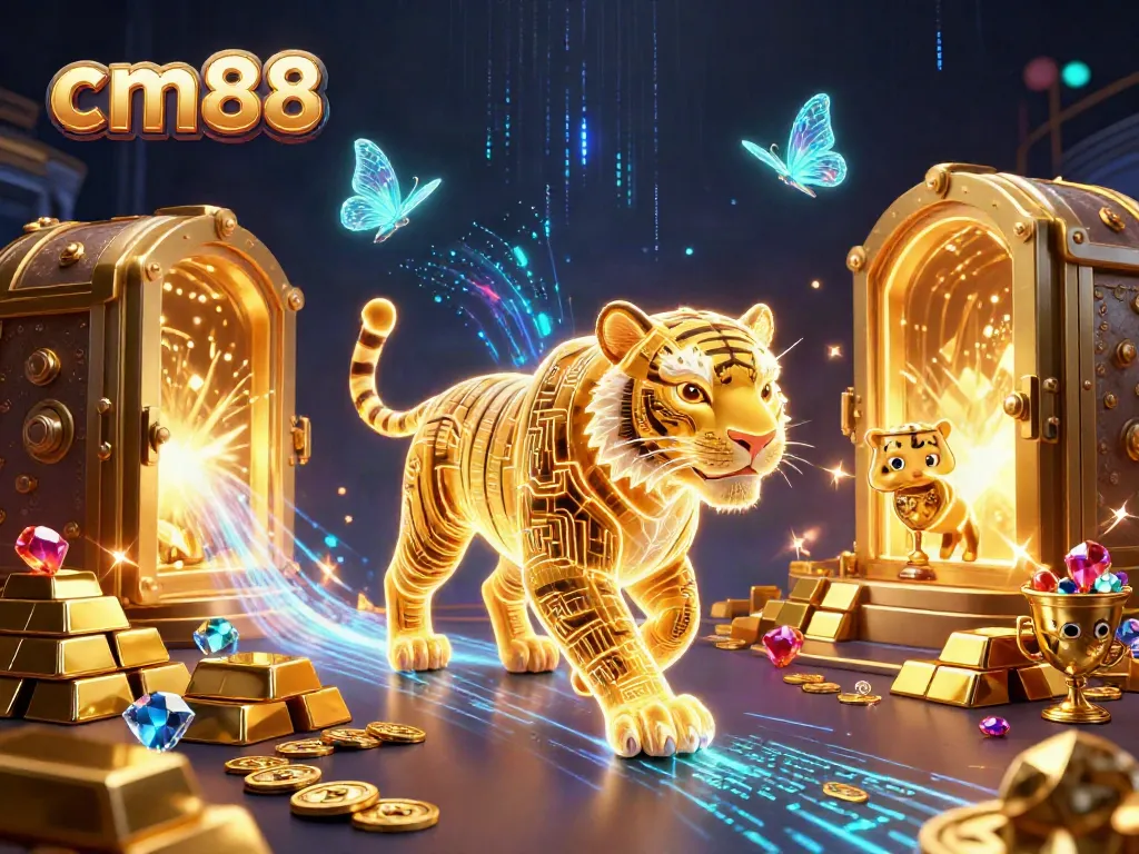 Experience thrilling gameplay with cm88's golden tiger in an energetic digital casino.