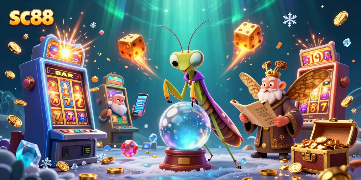 Spin the reels with SC88, featuring a lively scene of fortune-teller characters and epic jackpot action.