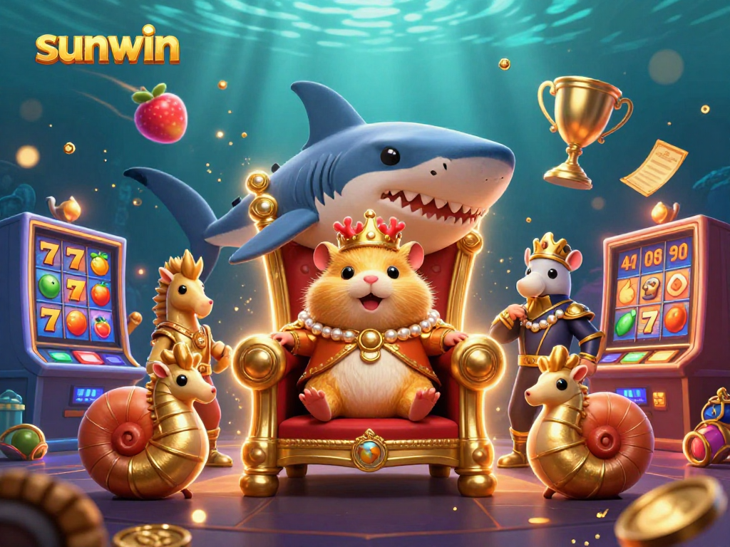 Experience winning strategies with sunwin at this lively casino scene featuring vibrant slot machines.