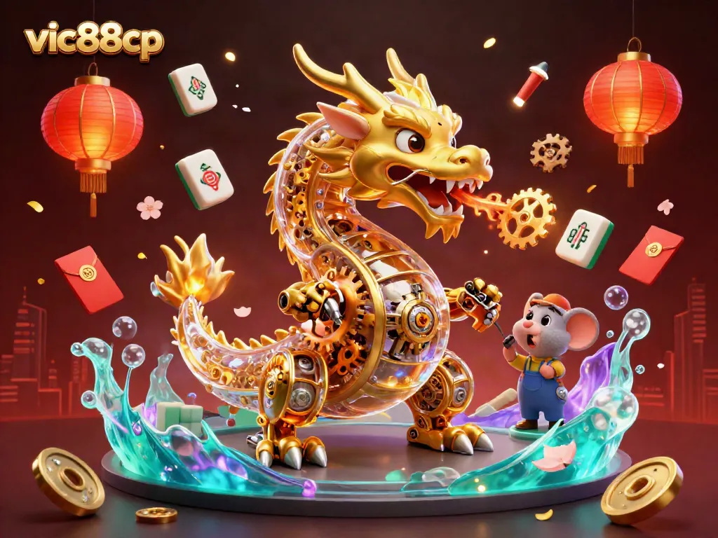 Experience the thrilling vic88cp dragon and engineer scene amidst casino elements.