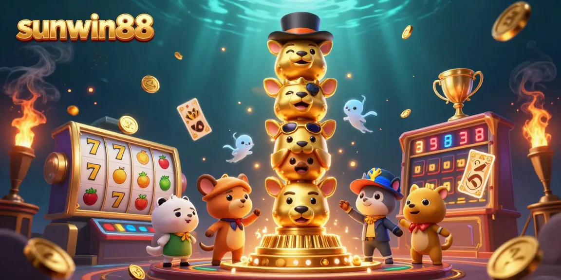Engage in thrilling gameplay at sunwin88 with colorful slot machines and lively casino elements.