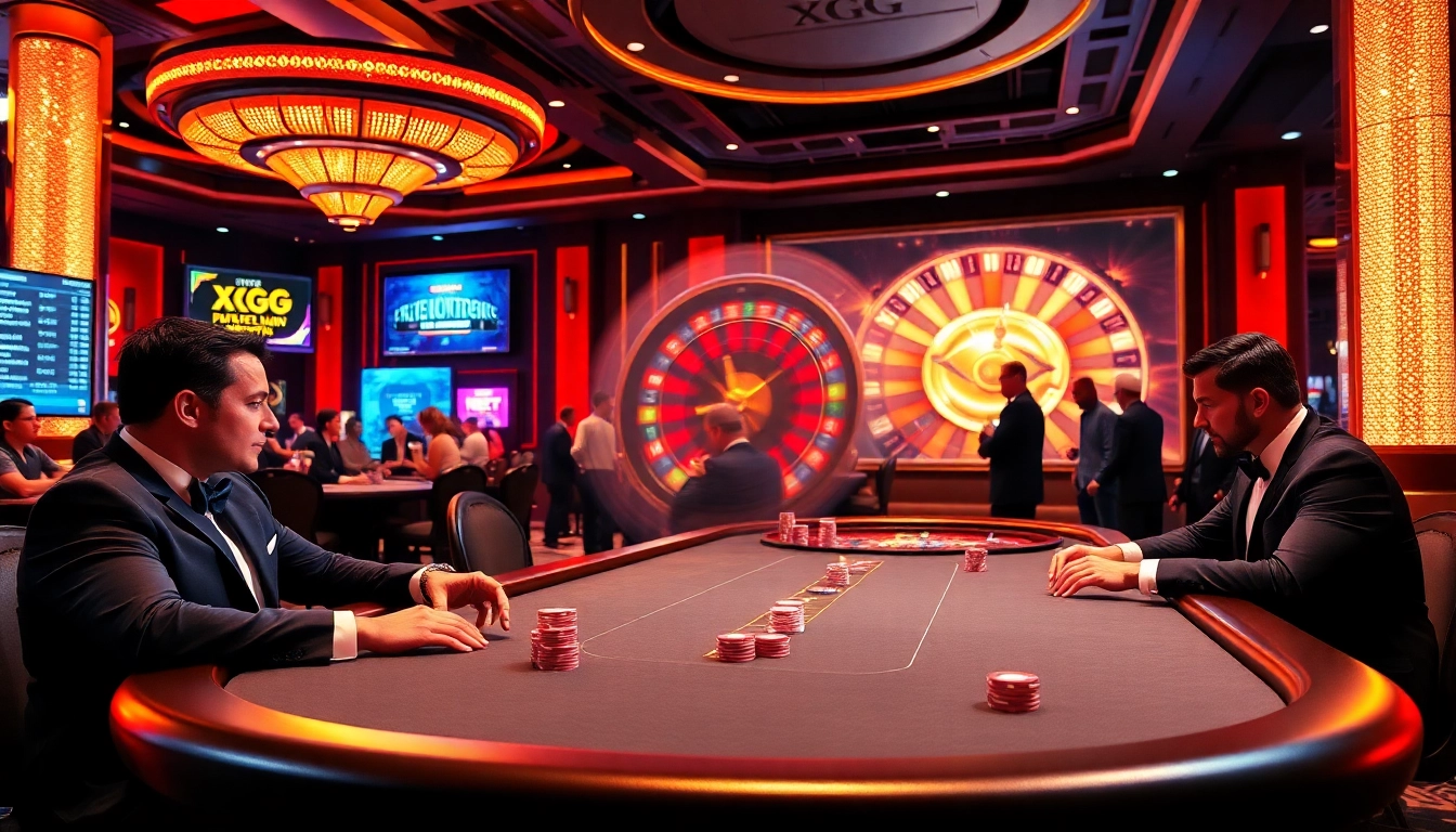 Experience the thrill of XXGG's professional casino atmosphere with exciting poker and roulette action.