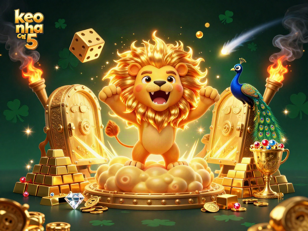 Experience thrilling gaming moments with keo nha cai 5 as you engage with dynamic casino characters and golden treasures.