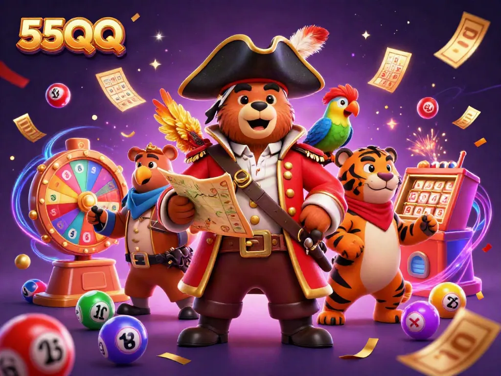 Engage with thrilling 55QQ gaming experiences featuring vibrant lottery and prize elements.