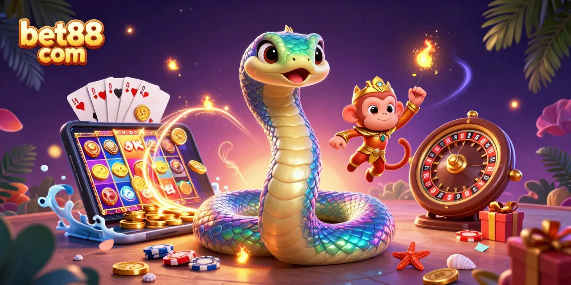 Spin colorful reels with bet88 com showcasing vibrant casino elements in a magical, dynamic scene.