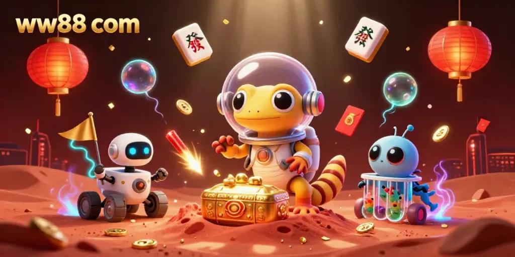 Experience thrilling wins at ww88 com with a 3D casino discovery by an adventurous Martian gecko.