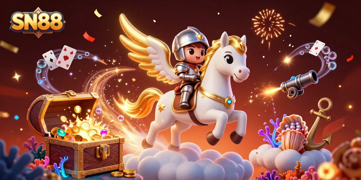 Experience thrilling betting with SN88, showcasing a beautiful 3D scene of adventure and gaming excitement.
