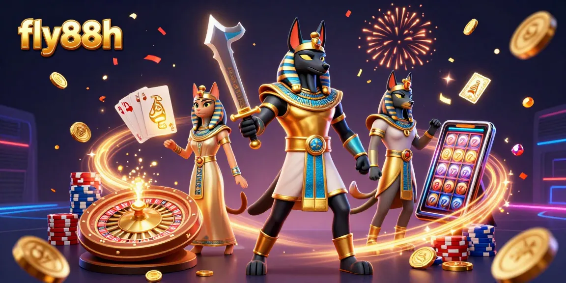 Experience the thrill of gaming with fly88h in an action-packed casino scene featuring ancient warriors and vibrant elements.