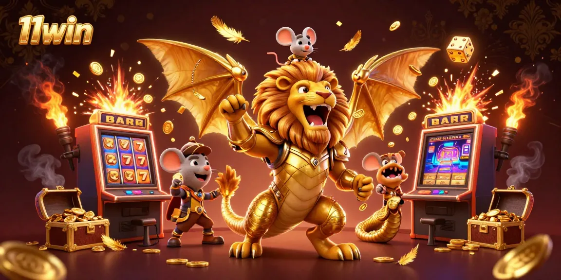 Join the thrilling action at 11win with a golden chimera and exciting casino elements.