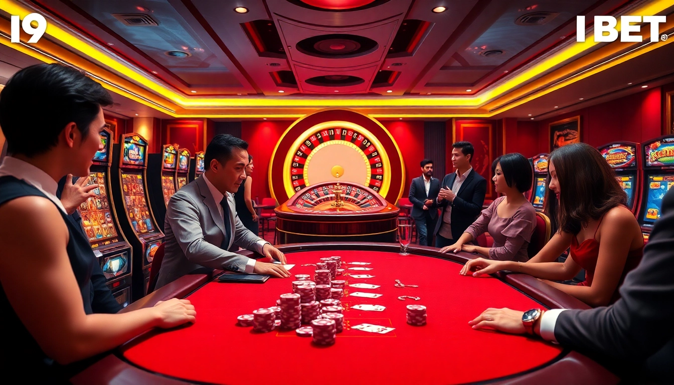 I9BET offers an exciting casino atmosphere with professional dealers and vibrant gaming tables.