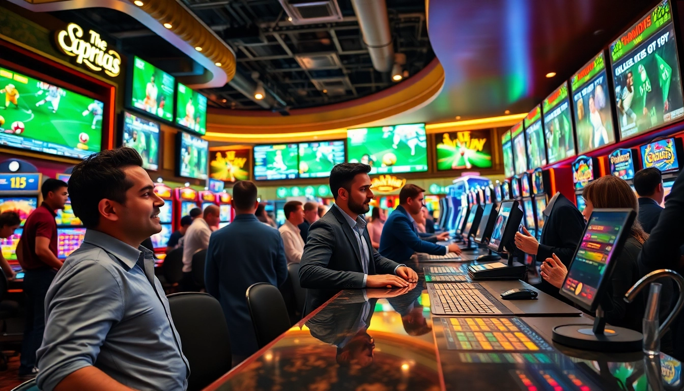 paris sportif retrait instantané aux paris sportifs dans un casino animé