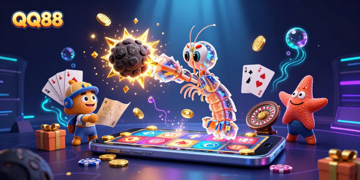 Experience an exciting QQ88 casino adventure with vibrant characters and dynamic gaming elements.
