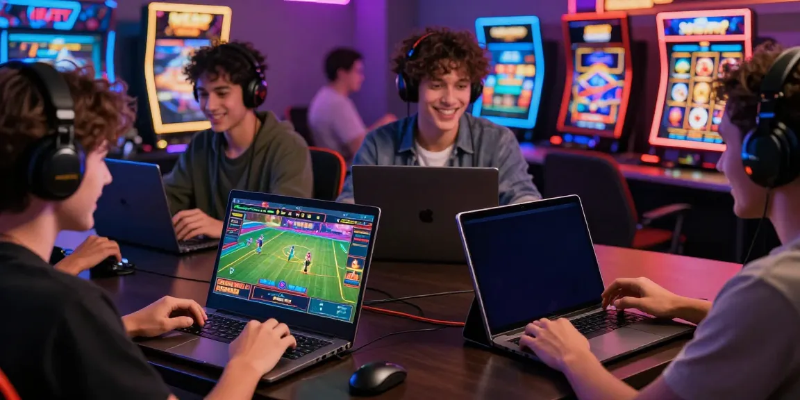 Players enjoying the SKY88 gaming platform on various devices, showcasing excitement and community.