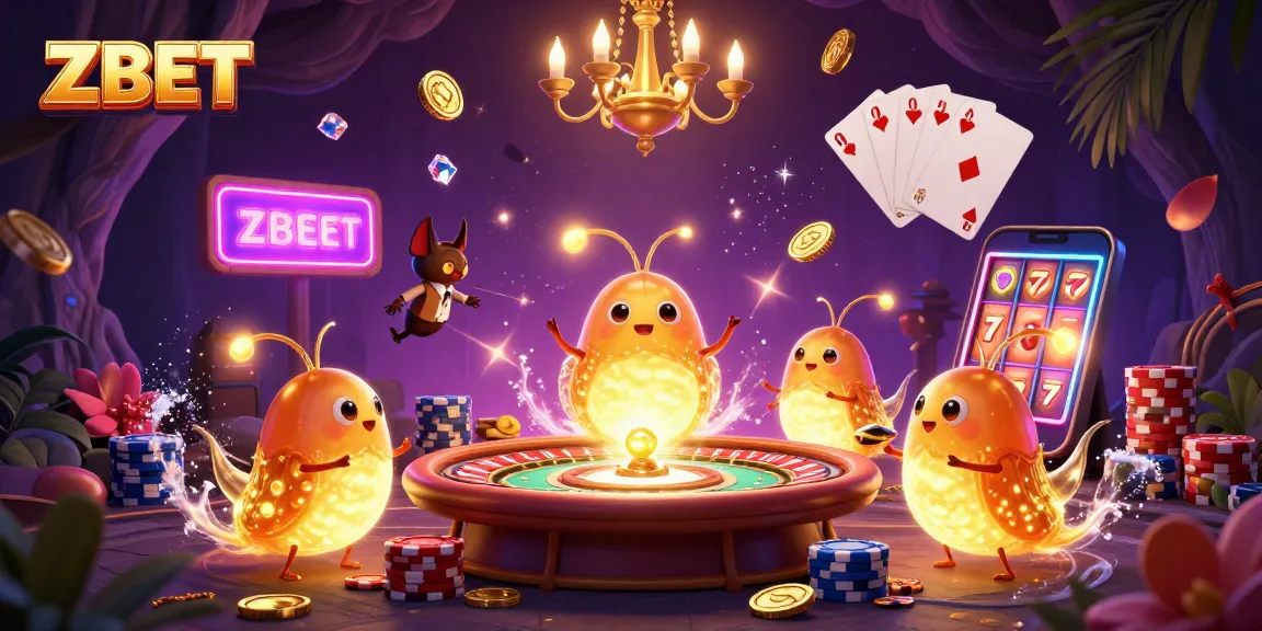 ZBET illuminates the exciting cave casino with vibrant glowworm characters, enhancing the thrilling gaming experience.