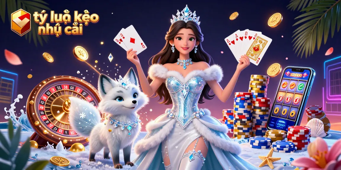 Experience thrilling tỷ lệ kèo nhà cái through this vibrant casino illustration showcasing games and excitement.