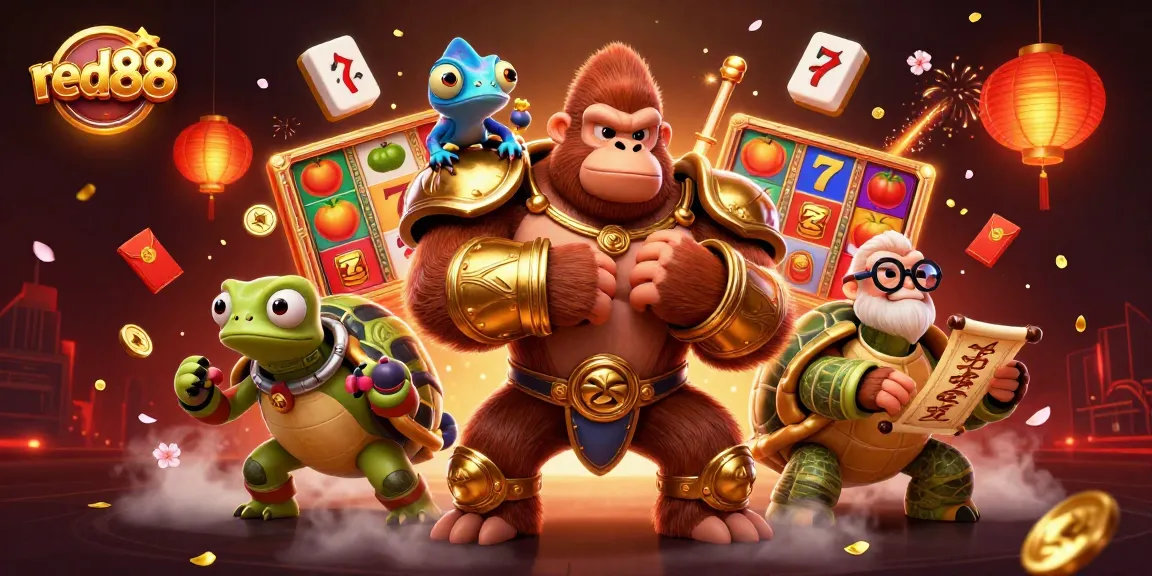 Engage in the excitement of red88 slots with vibrant characters and dynamic casino elements.