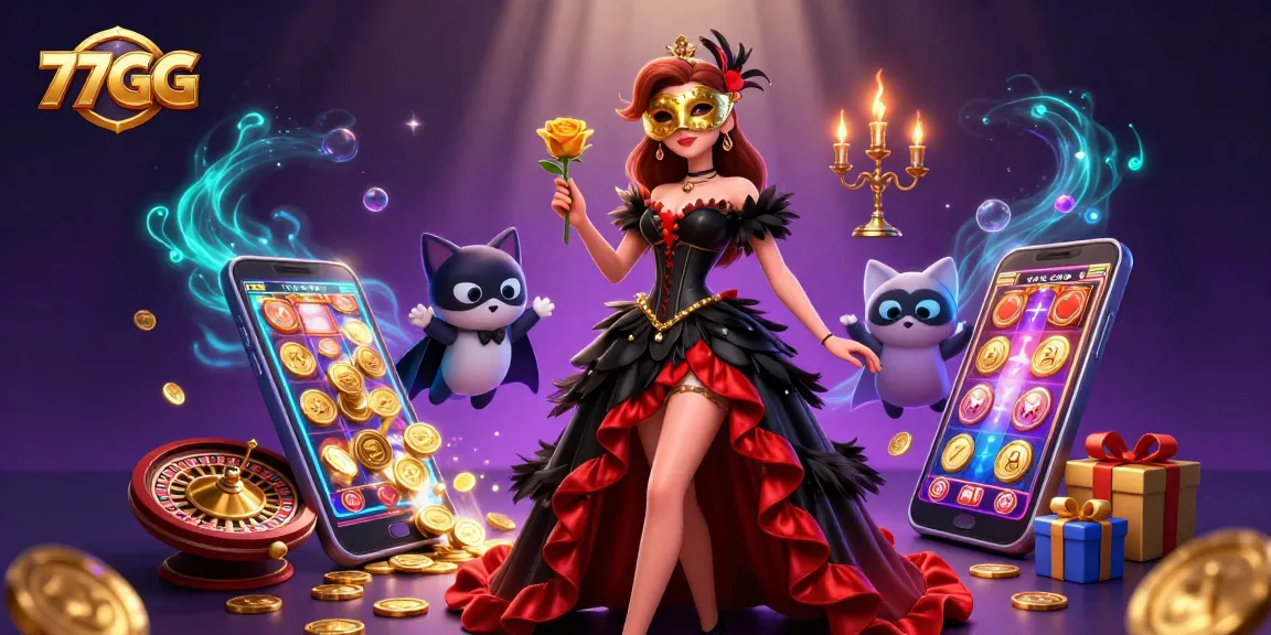 A thrilling moment in 77GG as players engage with vibrant slot games and immerse in a captivating casino experience.
