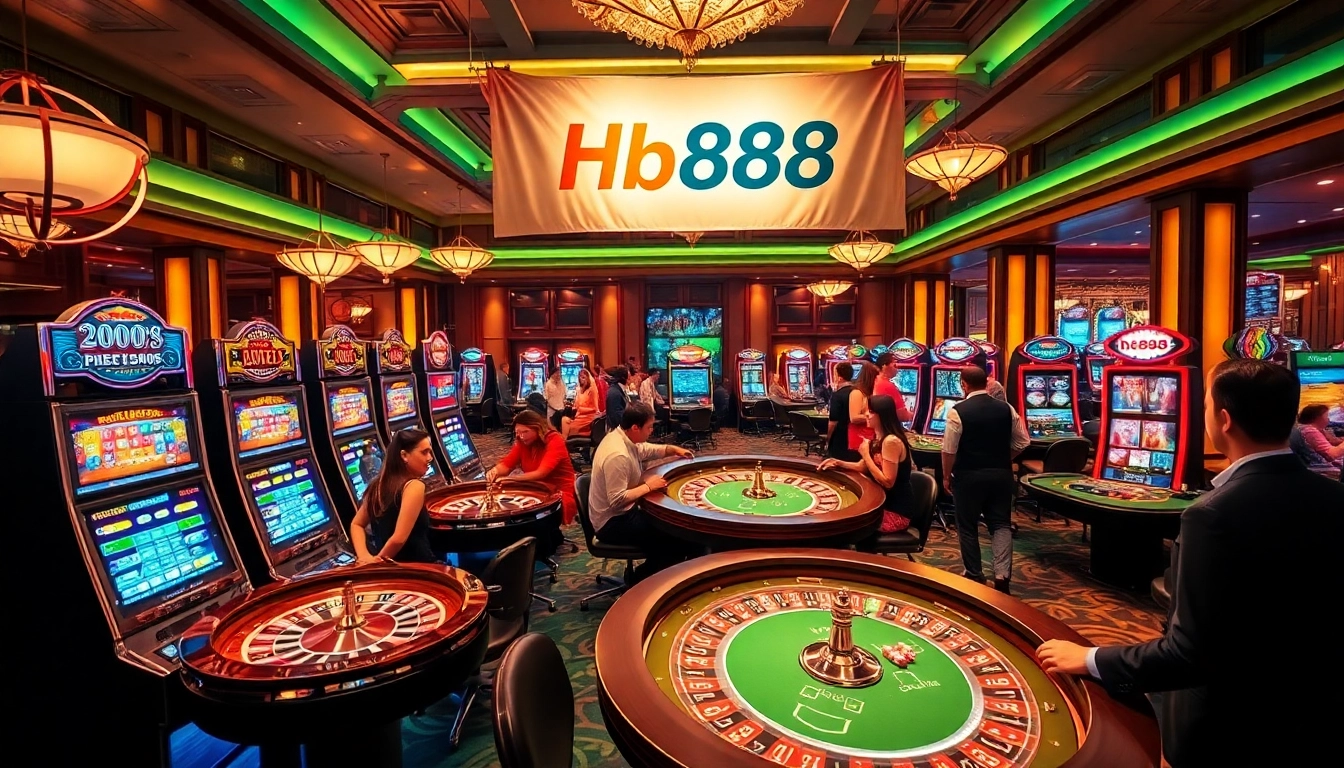 Engage in thrilling gameplay at Hb888 with exciting casino tables and vibrant slot machines.
