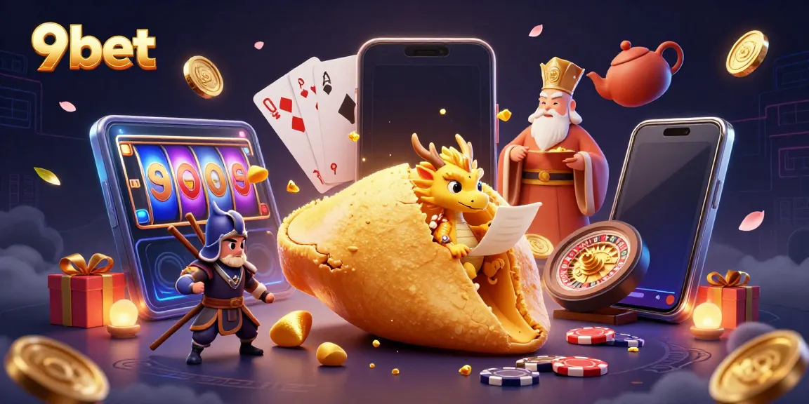 Engage with 9bet's vibrant casino scene featuring dynamic game elements and characters.