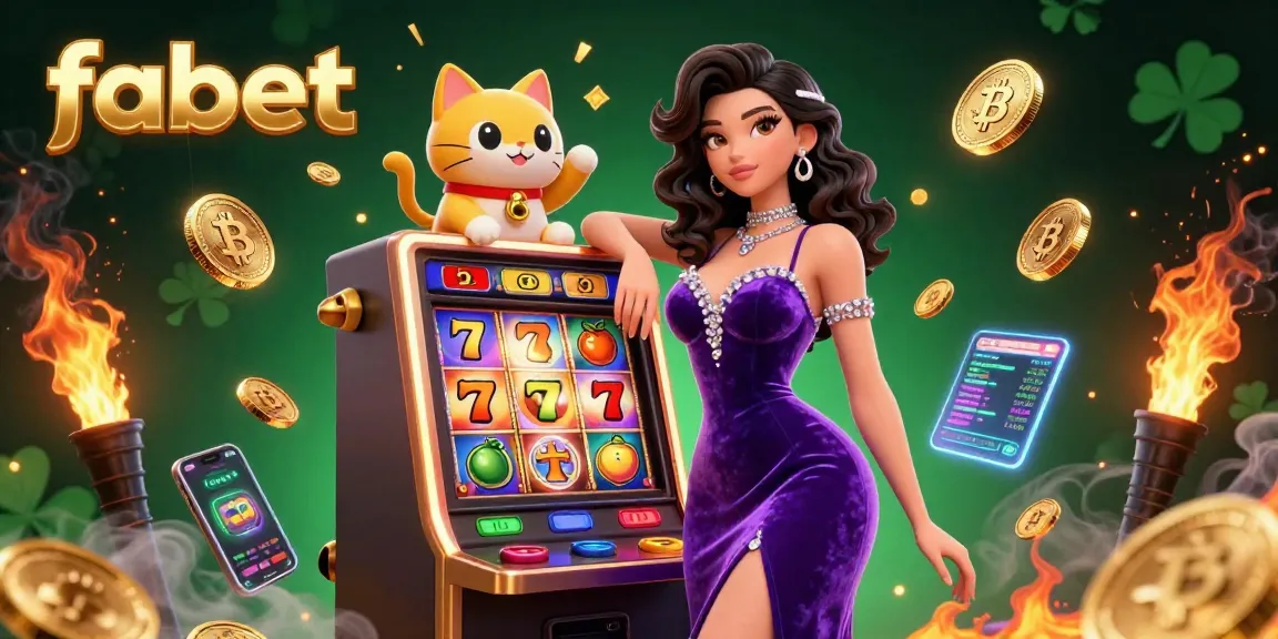 Experience jackpot thrills with fabet's glamorous 3D casino theme, showcasing vibrant slot machine action.