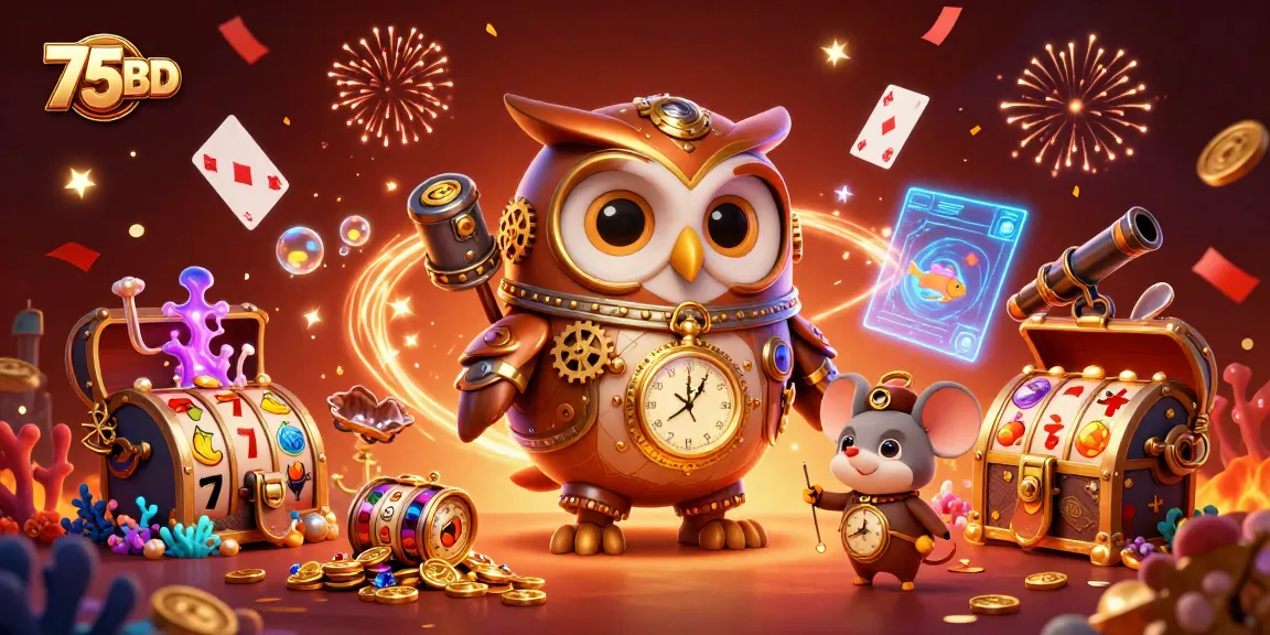Experience thrilling slot adventures at 75BD with vibrant treasures and 3D casino elements.