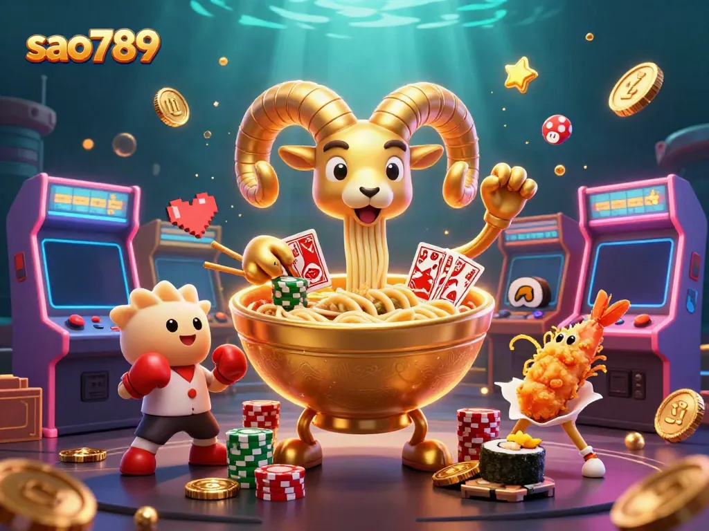 Engaging sao789 casino illustration featuring vibrant characters dealing cards and stacking chips in a dynamic gaming environment.