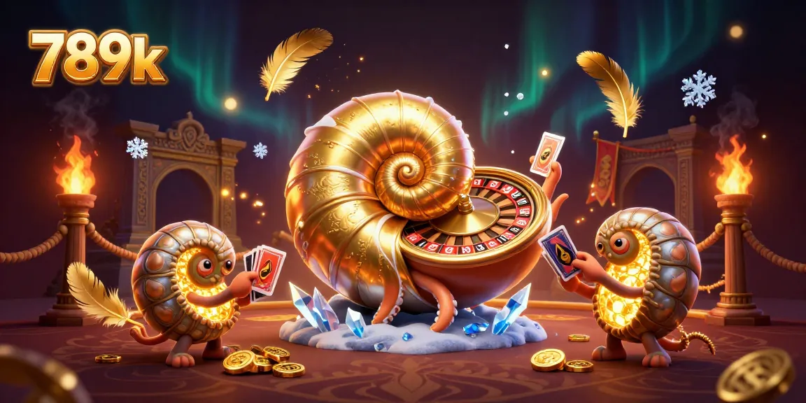 Experience thrilling gameplay with 789k, featuring a giant nautilus alongside glowing ammonites in this dynamic casino scene.