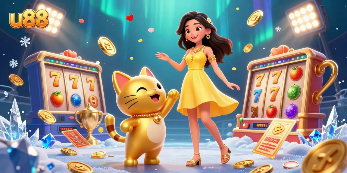 Engage with exciting gameplay on u88 platform, showcasing vibrant slot action and joyful interactions.