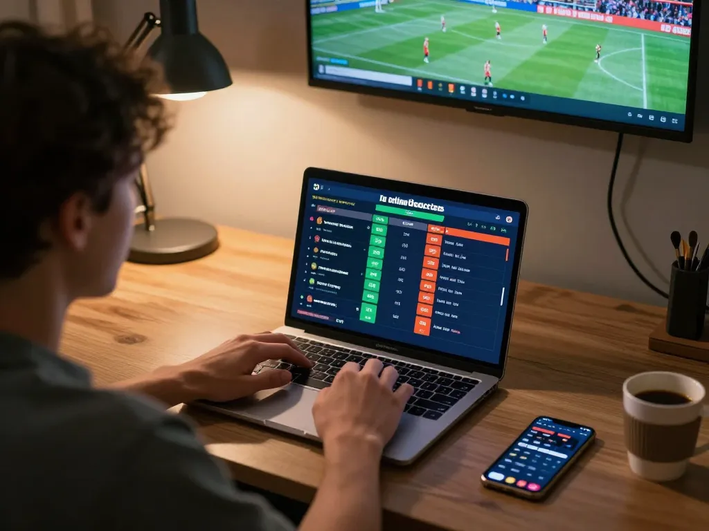 Engaged user placing bets on F88BET sports betting site during an exciting online gaming session