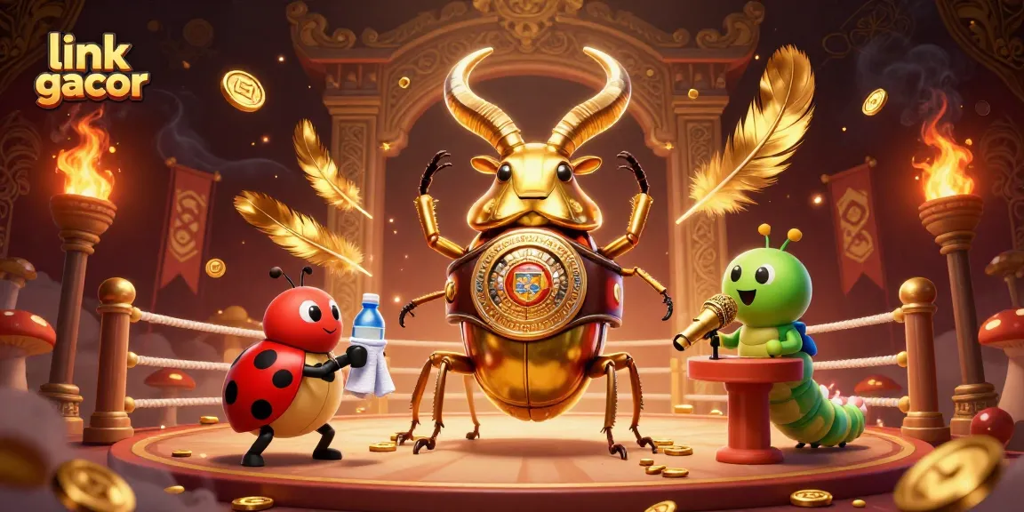 Experience thrilling action in link gacor with a golden stag beetle and vibrant casino elements.