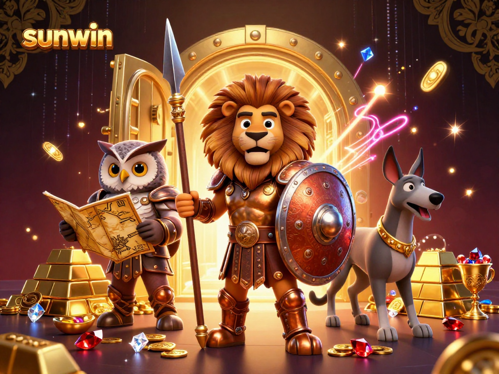 Experience the thrilling world of sunwin with a 3D casino scene packed with action and treasures.