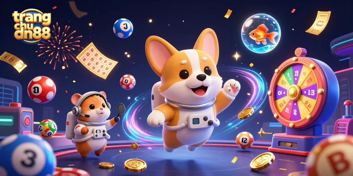 Play exciting games at trang chu dn88 with fun elements in a dynamic casino illustration.
