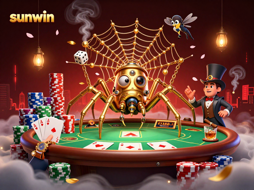 Experience excitement at sunwin with our unique steampunk casino illustration featuring vibrant gaming elements.
