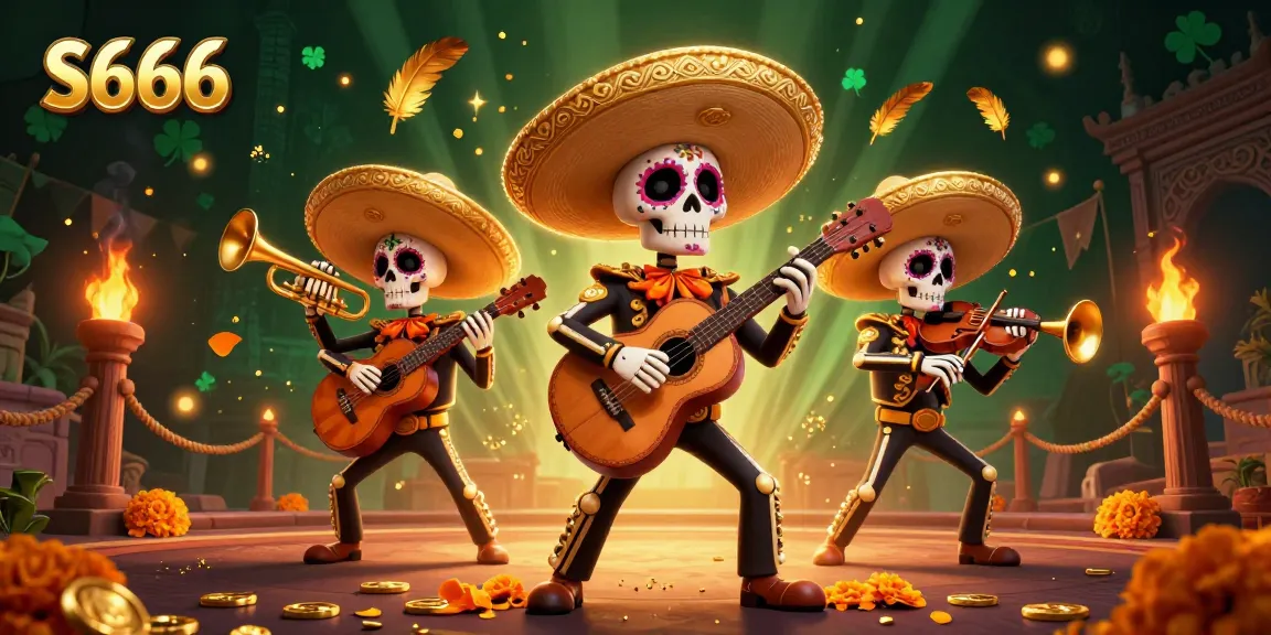 Experience S666 with vibrant mariachi characters in a thrilling casino-themed scene.