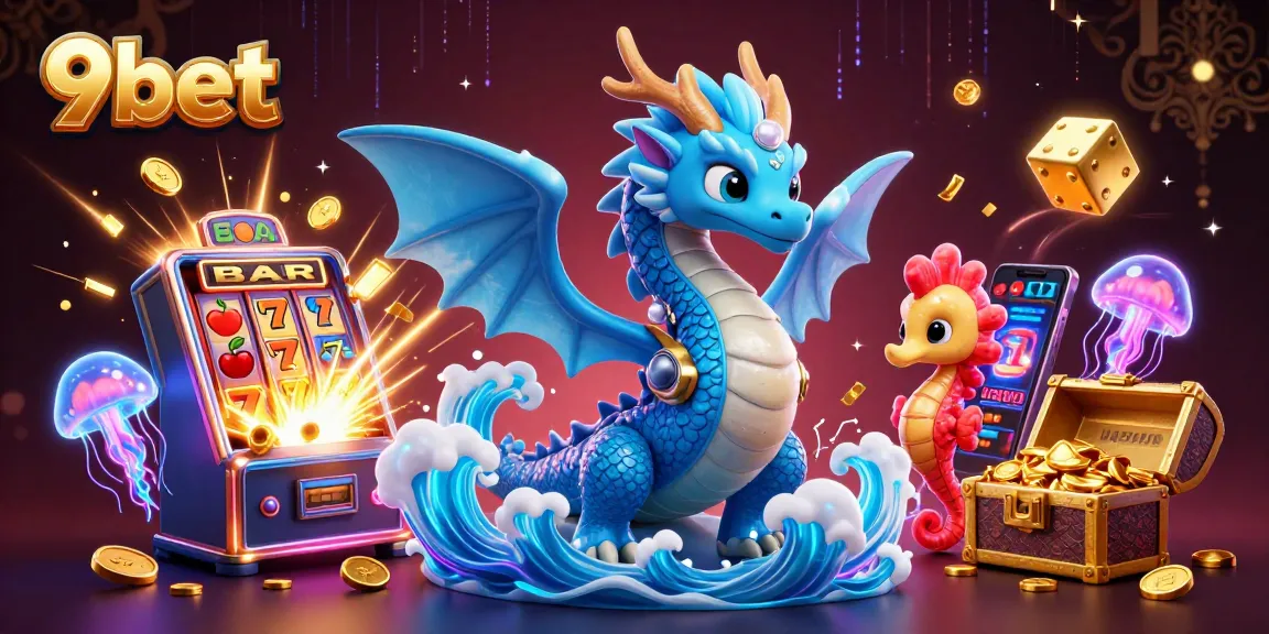 Immerse in thrilling gameplay with 9bet's vibrant casino scene featuring a dragon and jackpot excitement.