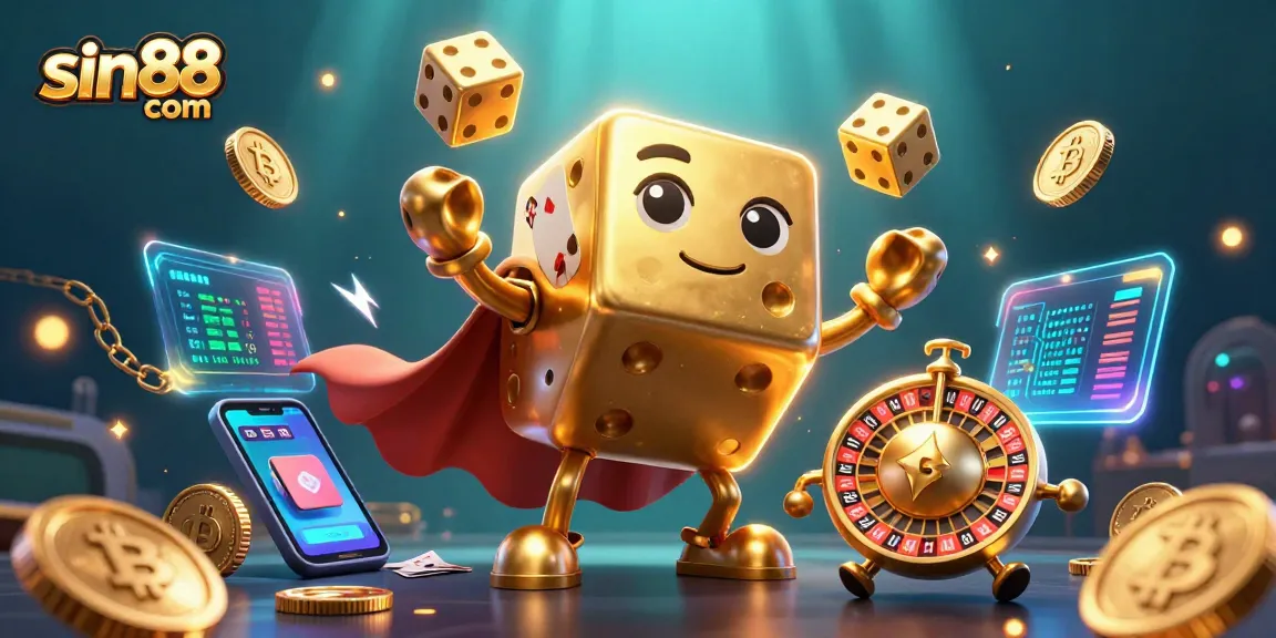 Experience excitement at sin88 com with vibrant 3D casino elements showcasing gaming action!